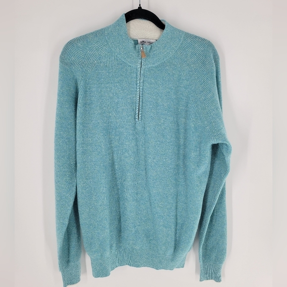 Peter Millar Cashmere Linen 1/4 Zip Pullover Size M New - Picture 1 of 4